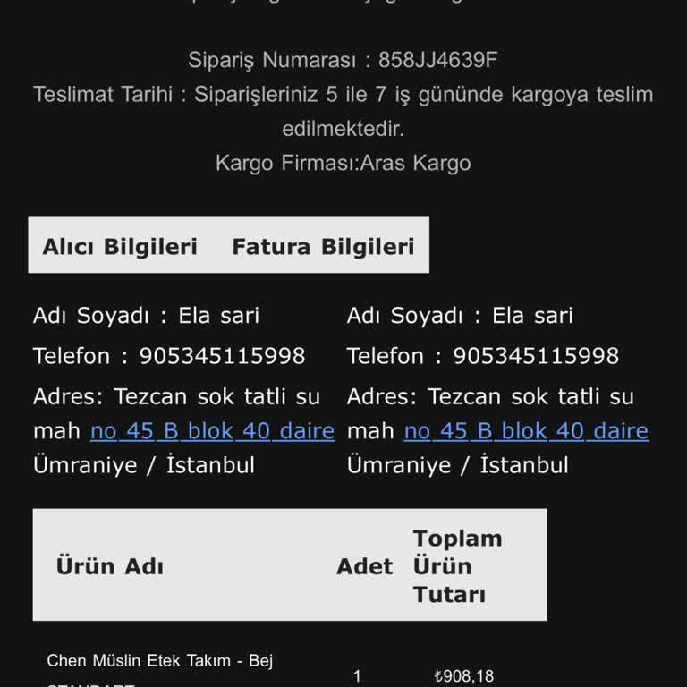 Teslim Edilmeyen Sipariş Ve İade Edilmeyen 999 TL