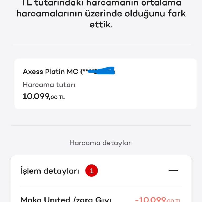 Moka United İzinsiz 10.099 TL Kart Harcaması, Hızlı İade Talebi