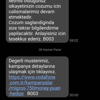 Migros Money Kodunu Alamadım, Vodafone Müşteri Hizmetleri Çözüm Sunmadı