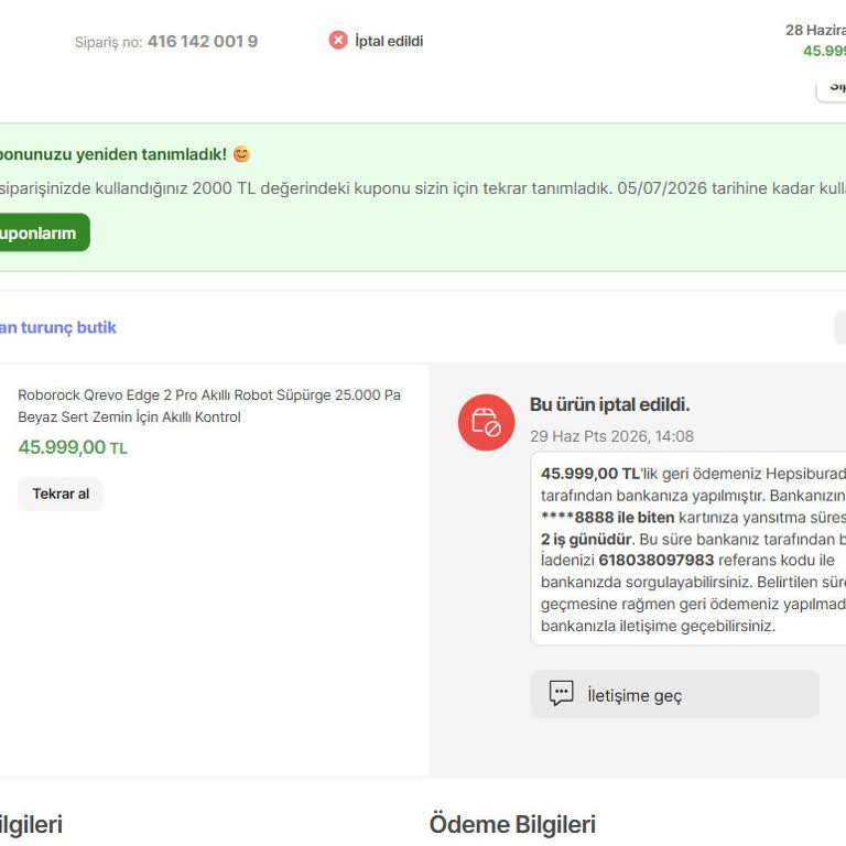 Hepsiburada'da Sipariş İptali Sonrası Sahte Ödeme Talebi Ve Güvenlik Açığı