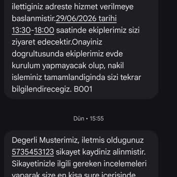 Taşınma Sonrası Internet Bağlantısı Sağlanamıyor Ve 1000 TL Nakil Ücreti İadesi Talebi