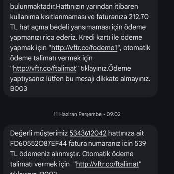 Vodafone Faturamda Haksız Artan Ücret Ve Çifte Açma Kapanma Ücretleri