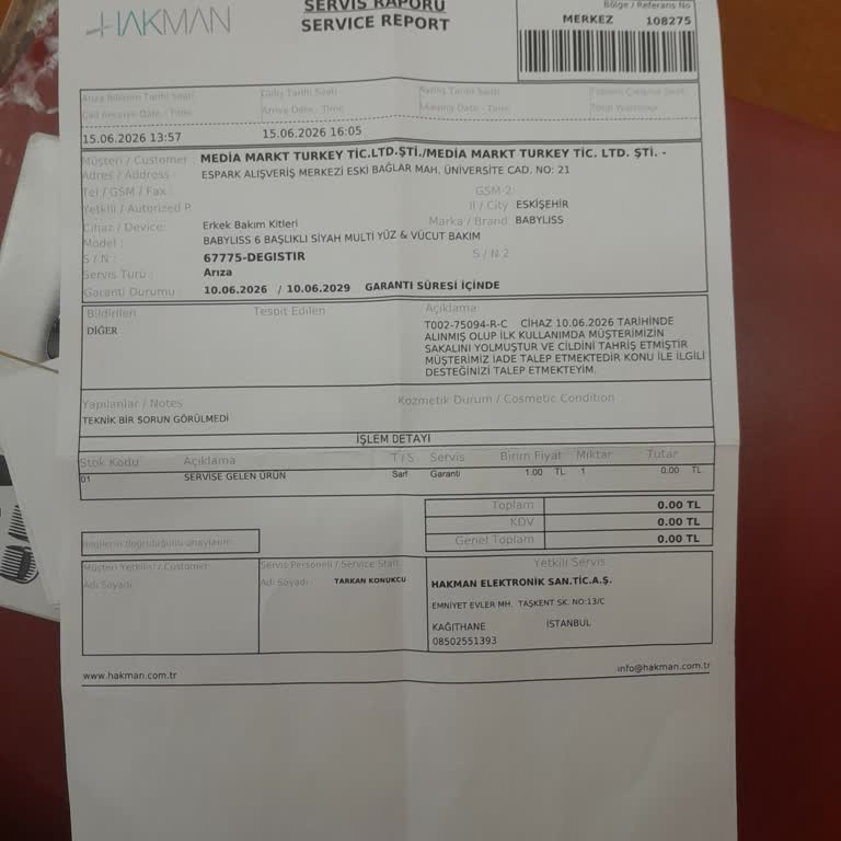 Media Markt’ta Babyliss Tıraş Makinesi Tasarım Hatası Nedeniyle Yüz Kesilmesi Ve İade Reddi