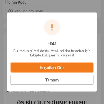 Kampanya Şartlarına Aykırı Erken Süre Doldu Hatası