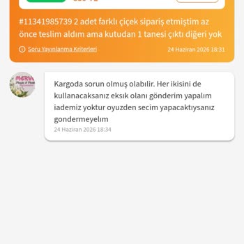 Eksik Ürün Gönderimi Ve Satıcıdan Saygısız Cevap