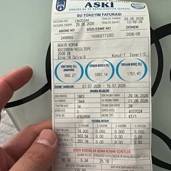 ASKİ'ye Yanlış Sayaç Okuması Nedeniyle Aşırı Fatura Ve Mağduriyet