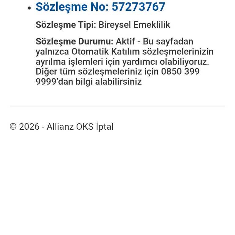 Allianz Hayat Ve Emeklilik BES İptali İçin Müşteri Hizmetlerine Ulaşamama