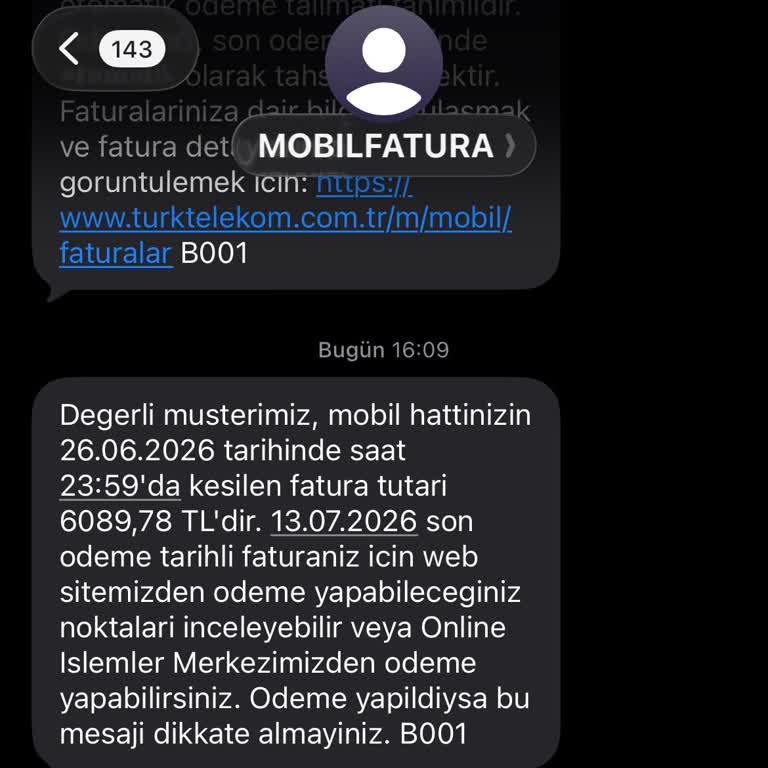 Taahhüt Süresi Sonunda Operatör Değişikliği İçin Haksız 6089 TL Fatura Ve Yetkiliye Ulaşılamama