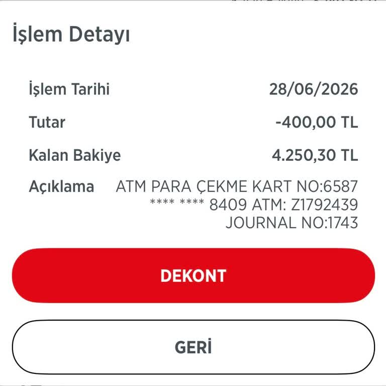 ATM Para Vermedi Ama Hesaptan Çekildi 400 TL Geri İade Talebi