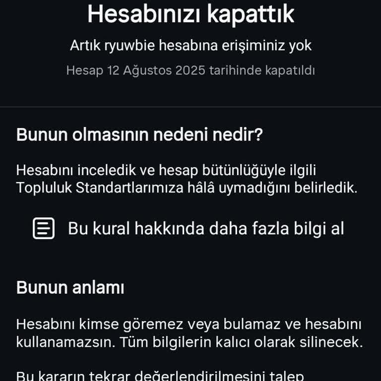 Instagram Hesabım Açıklama Olmadan Kapatıldı Ve İtiraz Şansı Sunulmadı