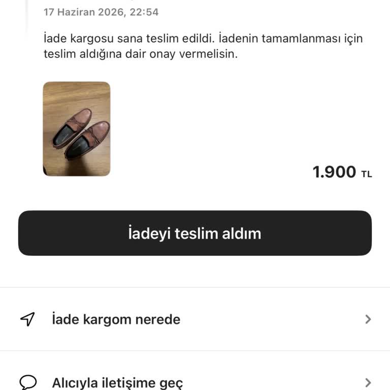 Gardrops'ta İade Edilen Ayakkabının Teslim Edilmemesi Ve 1900 TL Ödeme Sorunu