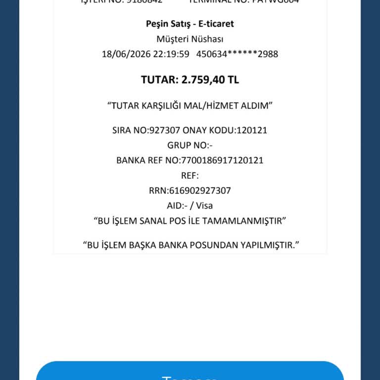 İzinsiz 2.759,40 TL Kredi Kartı Çekimi İçin İade Talebi