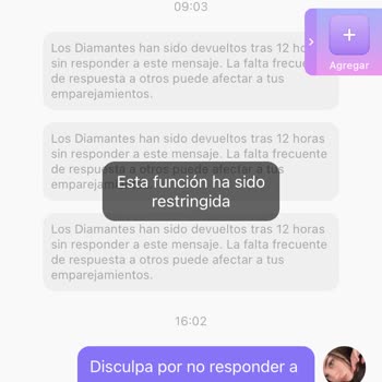 Sugo restringe envío de mensajes sin explicar el motivo, pido revisión