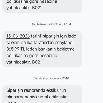 GetirYemek Tekrarlanan Adres Uyuşmazlığı Ve İade Yapılmayan Sipariş İptalleri