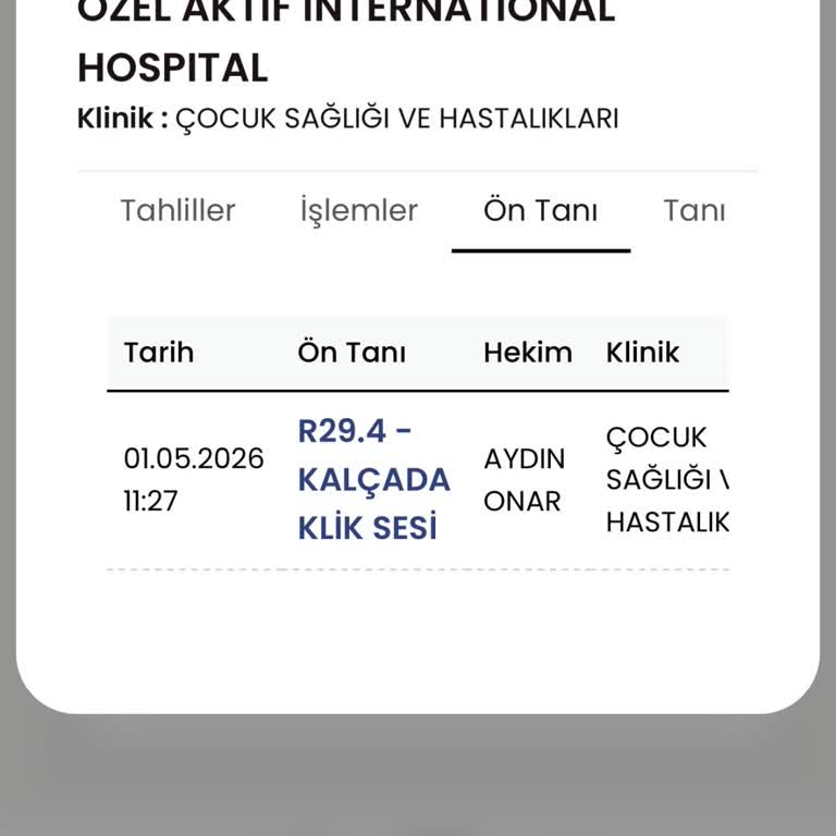 Yanlış Kalça Tanısı Ve Kayıt Düzeltme Talebi