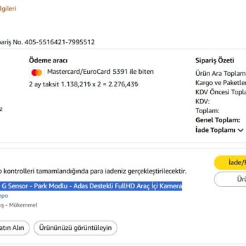 Amazon'da İade Ödemelerinin İki Yıllık Gecikmesi Ve Fiyat Farkı Şikayetim