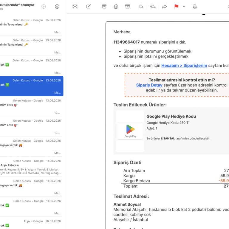 Trendyol'dan Alınan Google Play Kodu Gönderilmedi, İade Ve Satıcı İncelemesi Talebi