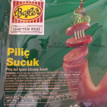 Beşler Piliç Sucukta Sert Plastik Yabancı Madde Bulunması Sağlık Riski