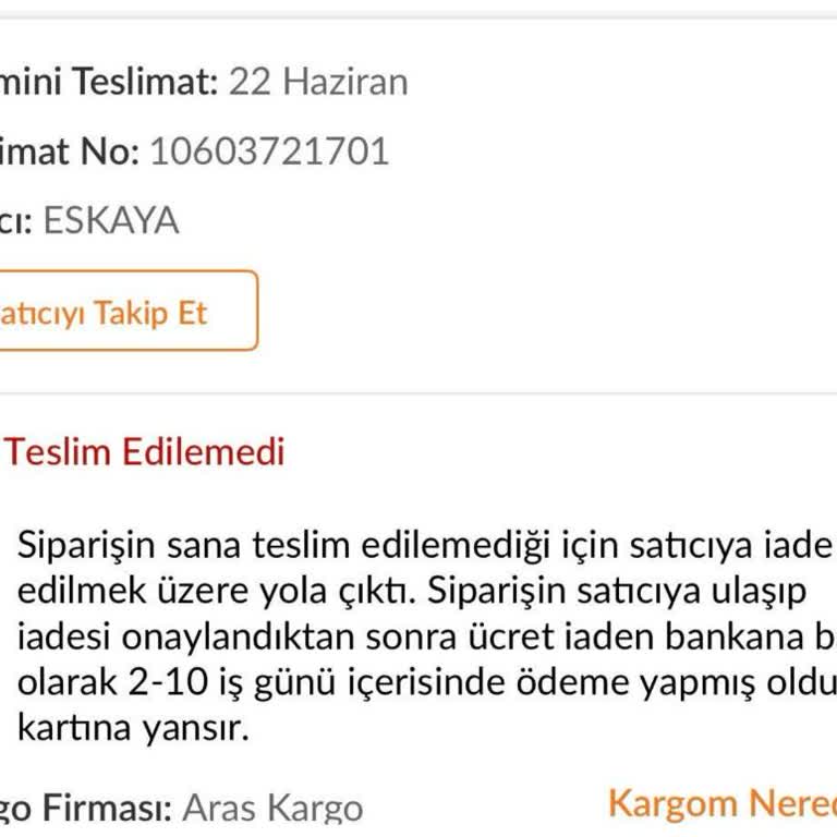 Aras Kargo’da Çelişkili Bilgilendirme Ve Geri Dönüşsüz İade Sorunu