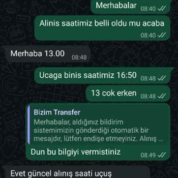 Jolly Tur Özel Transfer Saatinde Değişiklik Reddi Ve İade Talebi
