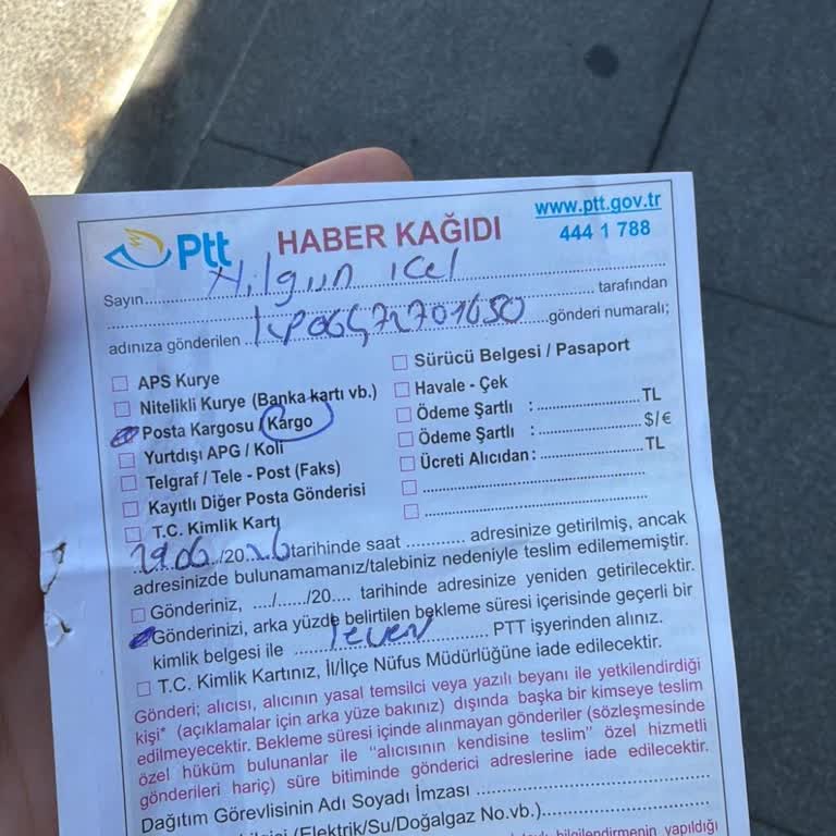 Yanlış ‘Evde Yok’ Bildirimi Ve Soyadı Nedeniyle Kargo Teslim Edilmedi