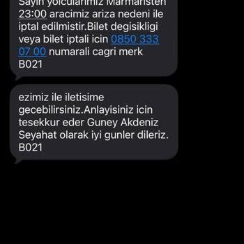 Araç Arızasından İptal Edilen Otobüs Biletinin Ücret İadesi İçin Yanıtsız Çağrı Merkezi