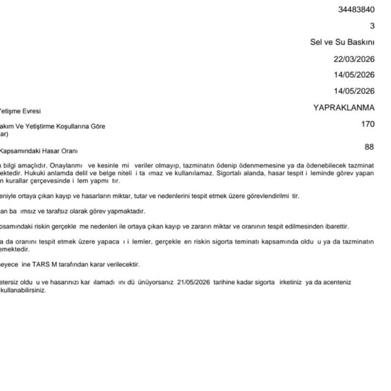 Hasar Oranı %88'den %1'e Düşürülmesi Ve Ödeme Reddedilmesi