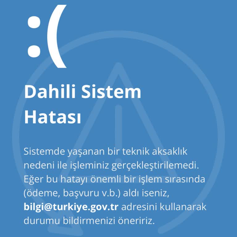 E-Devlet Kapısı Telefonumda ‘Dahili Sistem Hatası’ Nedeniyle Nüfus Kayıt Belgesi Erişilemiyor
