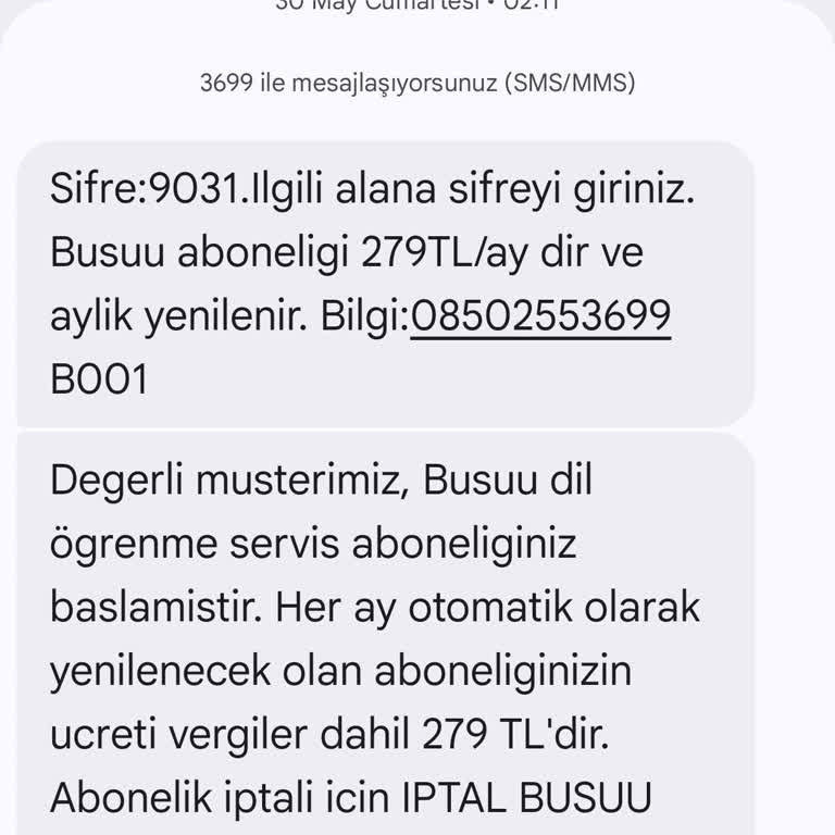 İzinsiz Abonelik Ve 279 TL Ücret Çekimi İçin İptal Ve İade Talebi