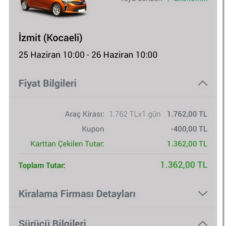 Yaş Şartı Nedeniyle Araç Teslim Edilmedi Ve Ücret İadesi Alınamadı