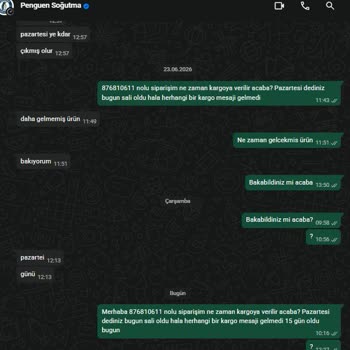 Filtre Parçası Siparişi 15 Gün Boyunca Cevapsız Ve Gönderilmedi