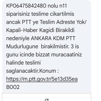 PTT Kargo Yanıltıcı SMS Bilgilendirmesi Ve Teslim Edilmemiş Kargo