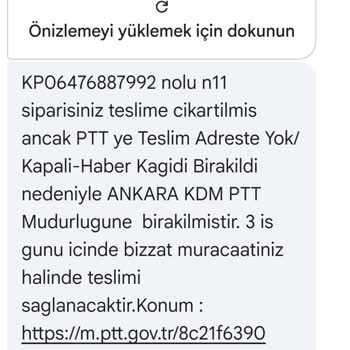 PTT Kargo Yanıltıcı SMS Bilgilendirmesi Ve Teslim Edilmemiş Kargo