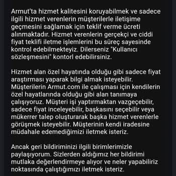 Armut Uygulamasının Kabul Edilmeyen Tekliflerden Ücret Alması