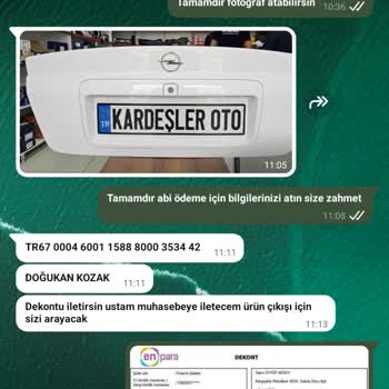 Ünallar Oto Yedek Parça'dan Alınan Parçanın Gönderilmemesi Ve Çifte Ödeme Talebi