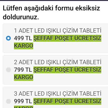 Evime Lazım LED Işıklı Tablet Siparişinde Yanlış Ürün Gönderimi ve Cevapsız Müşteri Hizmetleri