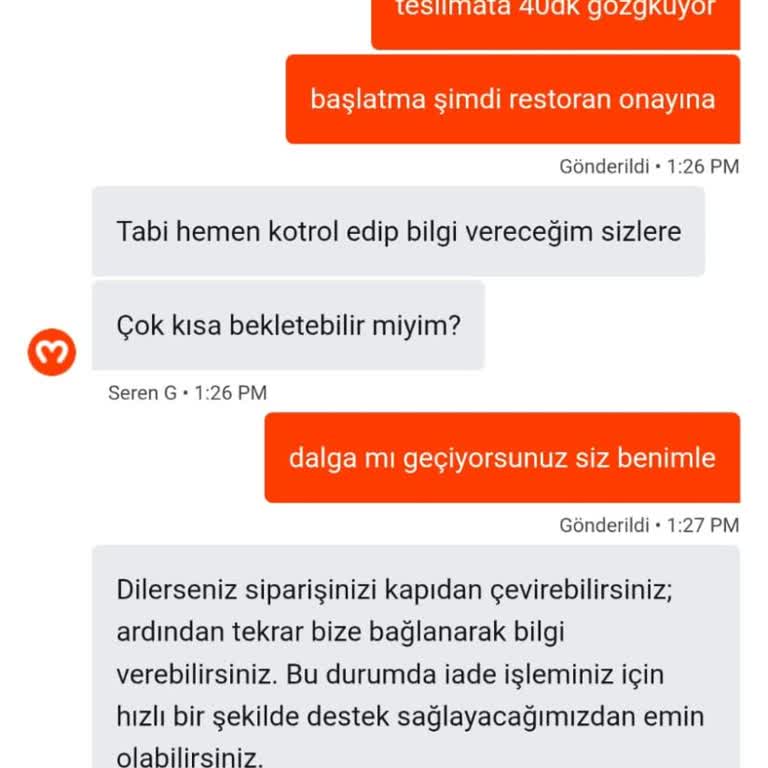 Migros Yemek Siparişim Çıkmadı, Müşteri Hizmetleri Çözüm Sunmadı