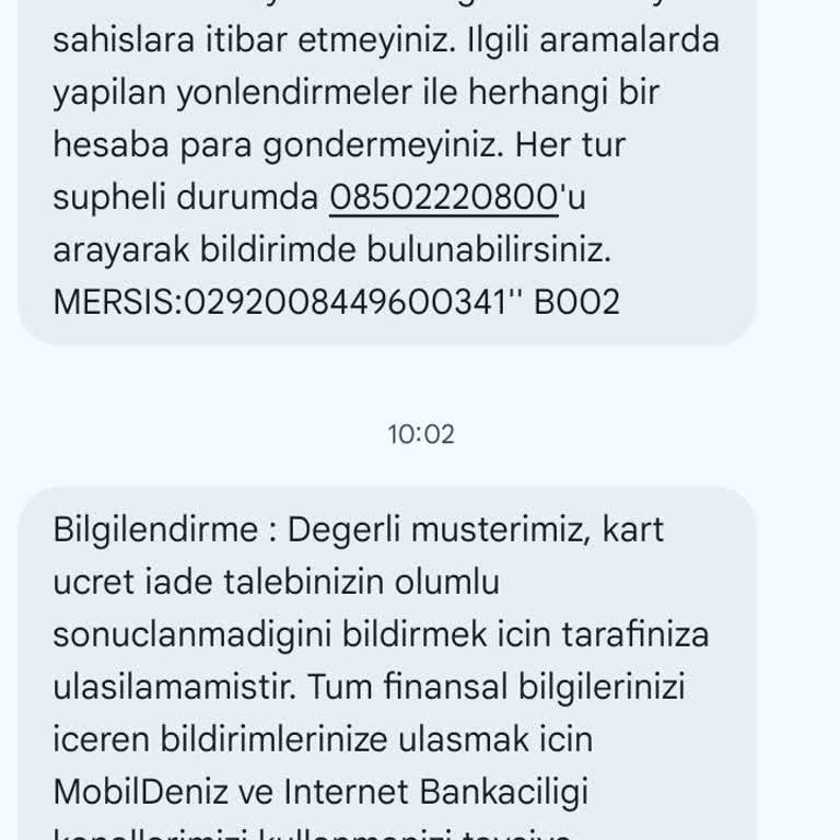 Denizbank Yıllık Kart Aidatı Ve Haksız Ücret İadesi Talebim Reddedildi