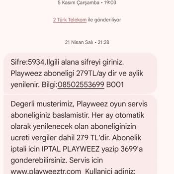 İzin Verilmeyen Servisler Nedeniyle Üç Ay Süreyle Çifte Fatura Ve İade Talebi
