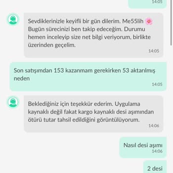 Dolap Satışından Eksik Ödeme Ve Yardımsız Canlı Destek