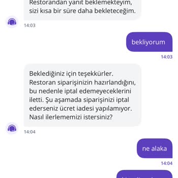 İki Saat Beklemeye Son Verilmeyen Siparişin İptali Ve İadesi Talebi