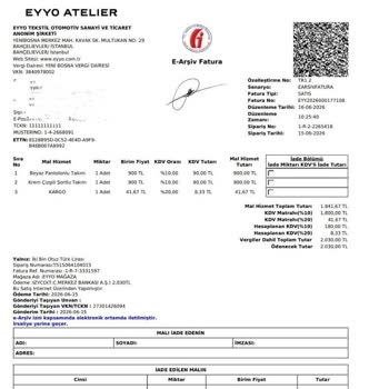 Eyyo Atelier İade Edilen Siparişlerde Para İadesi Yapılmadı Ve Müşteri Hizmetleri Cevapsız