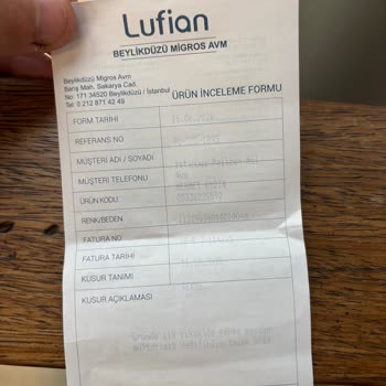 Lufian Pantolonundaki Çekme Sorunu Ve Müşteri Desteğinin Yetersizliği