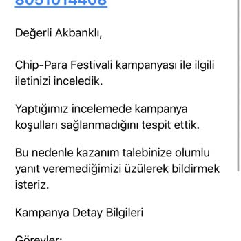 Zamanında Tamamladığım Chip Para Görevleri İçin Ödül Alamadım