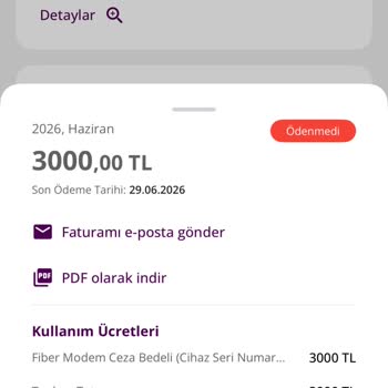 İade Edilen Modeme 3000 TL Faturası Kesildi