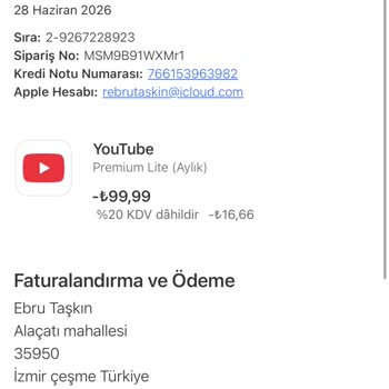 İptal Edilen YouTube Premium Paketlerinin Ücretinin Faturadan Düşülmesi Talebi