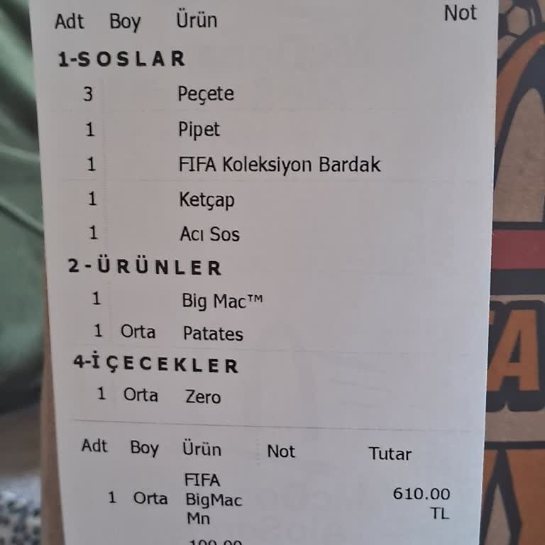 Ekstra Ücretli Bardak Gönderilmedi