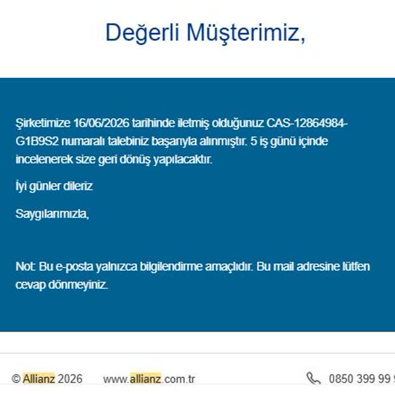 Allianz Sigorta’nın İşsizlik Sigortası Talebine Gecikmeli Cevap
