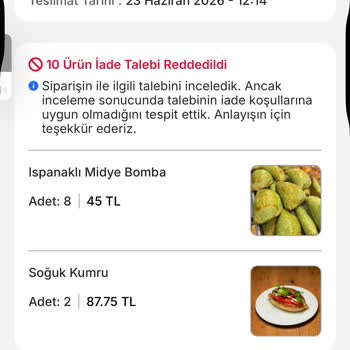 Trendyol GO Yanlış Ürün Gönderimi Ve Para İadesi Reddi
