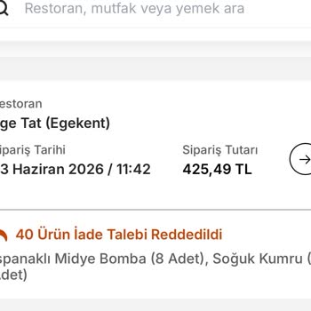 Trendyol GO Yanlış Ürün Gönderimi Ve Para İadesi Reddi